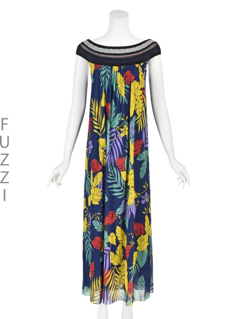 FUZZI Multi-Colored Tropical Print Maxi MuuMuu Dress SZ M